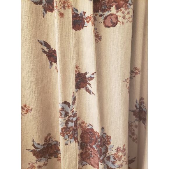 Free People Womens Tree Swing Tunic Dress Beige Multi Floral Button Cutout XS - Picture 10 of 10